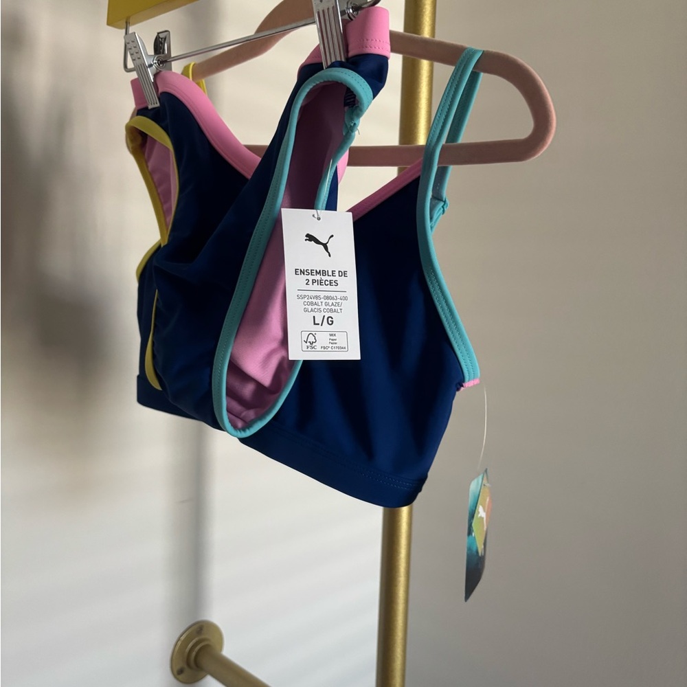 Puma Kids Swim Bikini - Blue, Pink, Yellow